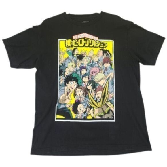 EUC-FUNATION My Hero-Academia Animae Black Short Sleeve Graphic Tee - Size Large - Picture 1 of 7